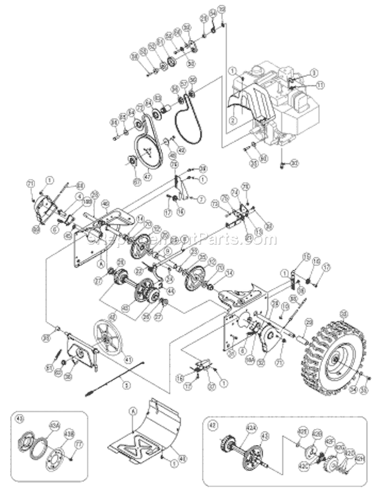 Page C Diagram and Parts List for 31AE5KLF801 2006 Yard Man Snow Blower